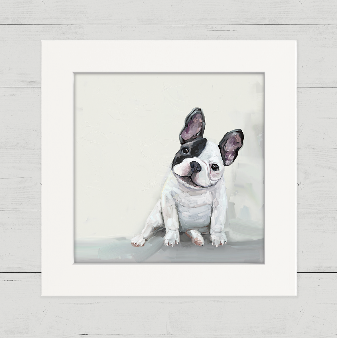 Best Friend - Black and White Frenchie Happy Square™