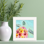 Hibiscus Sea Turtle Happy Square