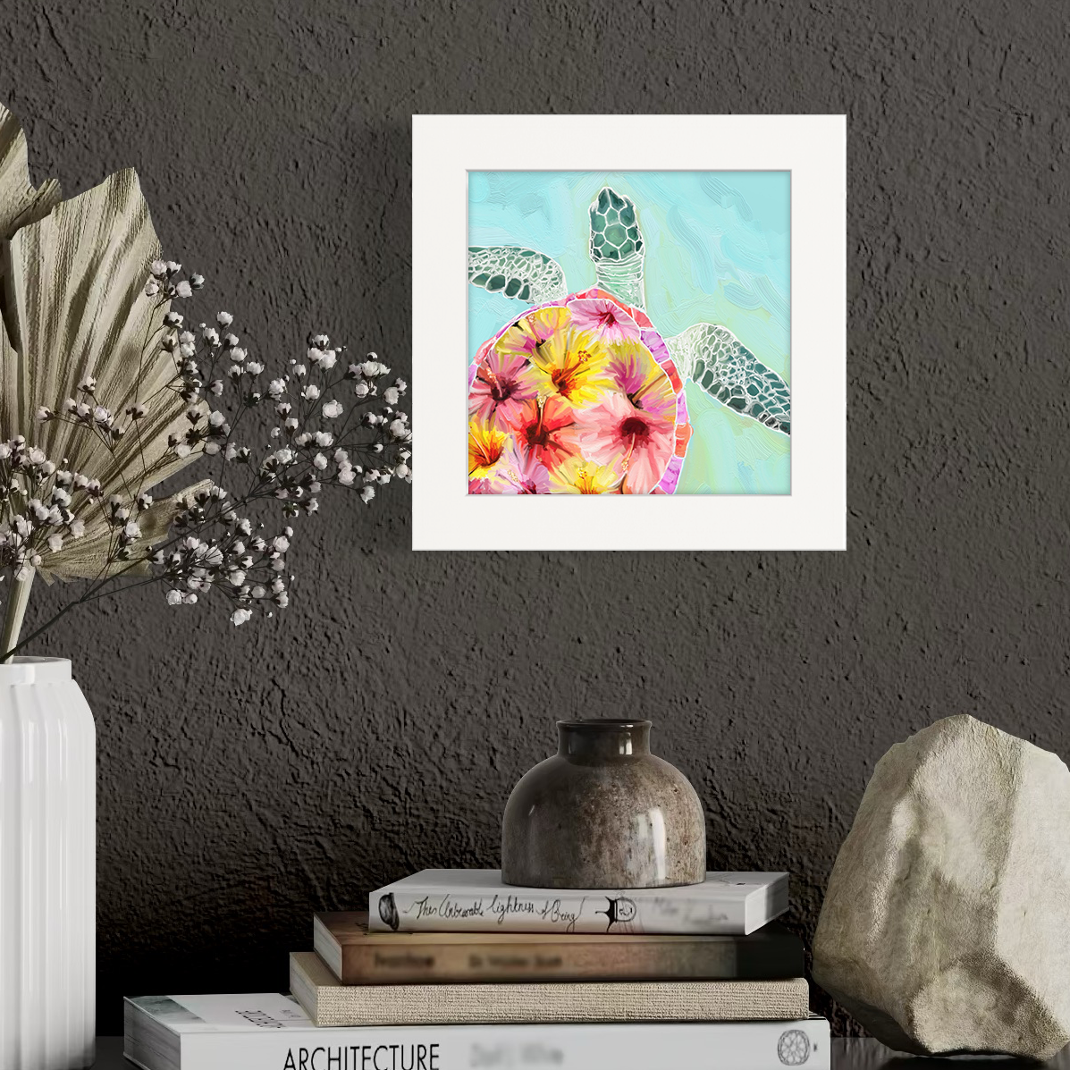 Hibiscus Sea Turtle Happy Square