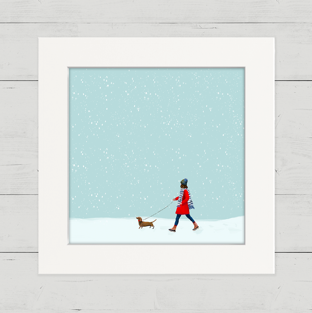Winter Walks - Dachshund Happy Square™