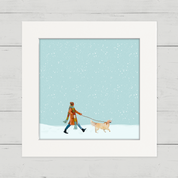 Winter Walks - Golden Retriever Happy Square™