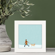 Winter Walks - Golden Retriever Happy Square™