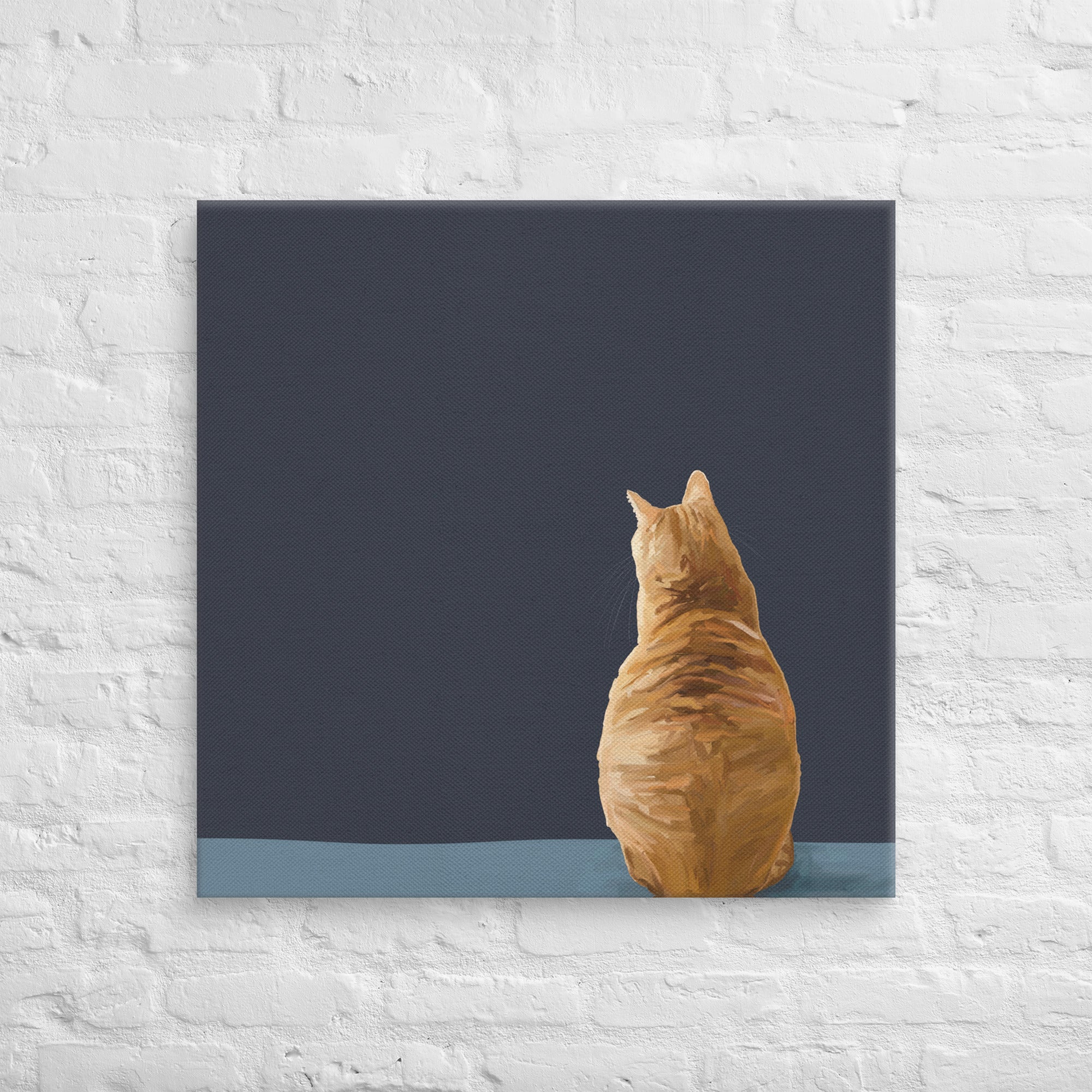Feline Friends - Pondering Orange Tabby Canvas Wrap – Cathy