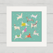 10 Llamas Leaping Happy Square