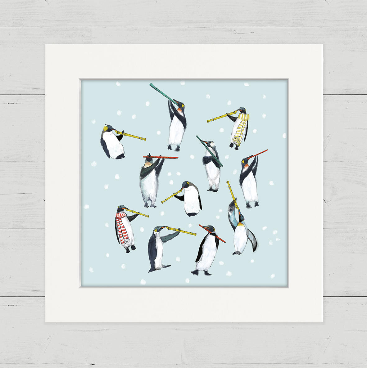 11 Penguins Piping Happy Square