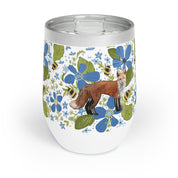 Floral Fox Wine Tumbler