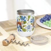 Floral Fox Wine Tumbler