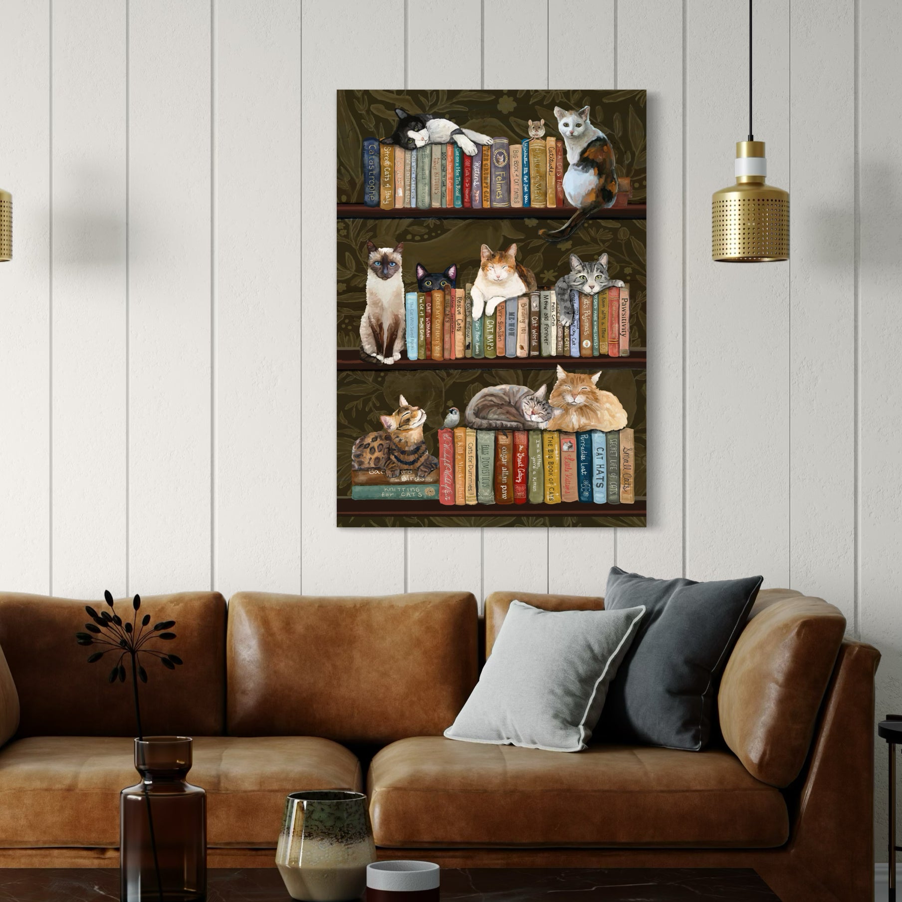 2025 Cats on Books Canvas Wrap