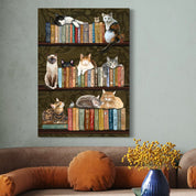 2025 Cats on Books Canvas Wrap