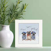 3 French Pugs Happy Square