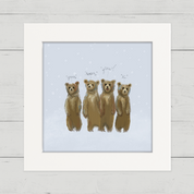 4 Growling Bears Happy Square