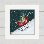 6 Deer a Sleighing Happy Square
