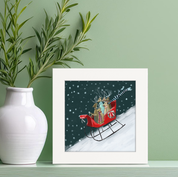 6 Deer a Sleighing Happy Square