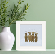 4 Growling Bears Happy Square