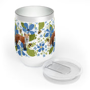 Floral Fox Wine Tumbler