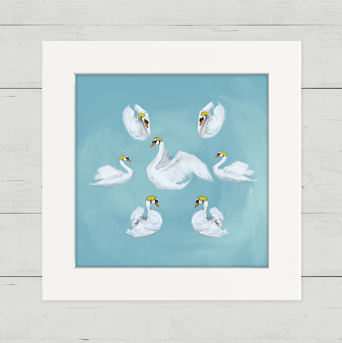 7 Swans a Swimming Happy Square