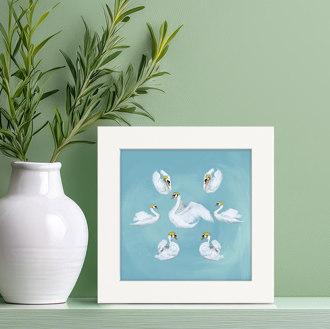 7 Swans a Swimming Happy Square