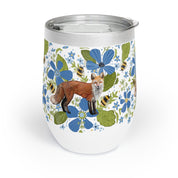 Floral Fox Wine Tumbler