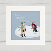 A Very Merry Fox and Raccoon Happy Square