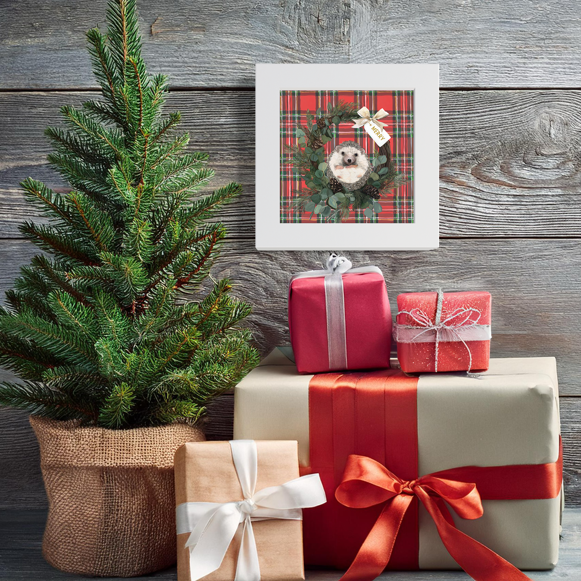 A Very Merry Hedgehog Happy Square