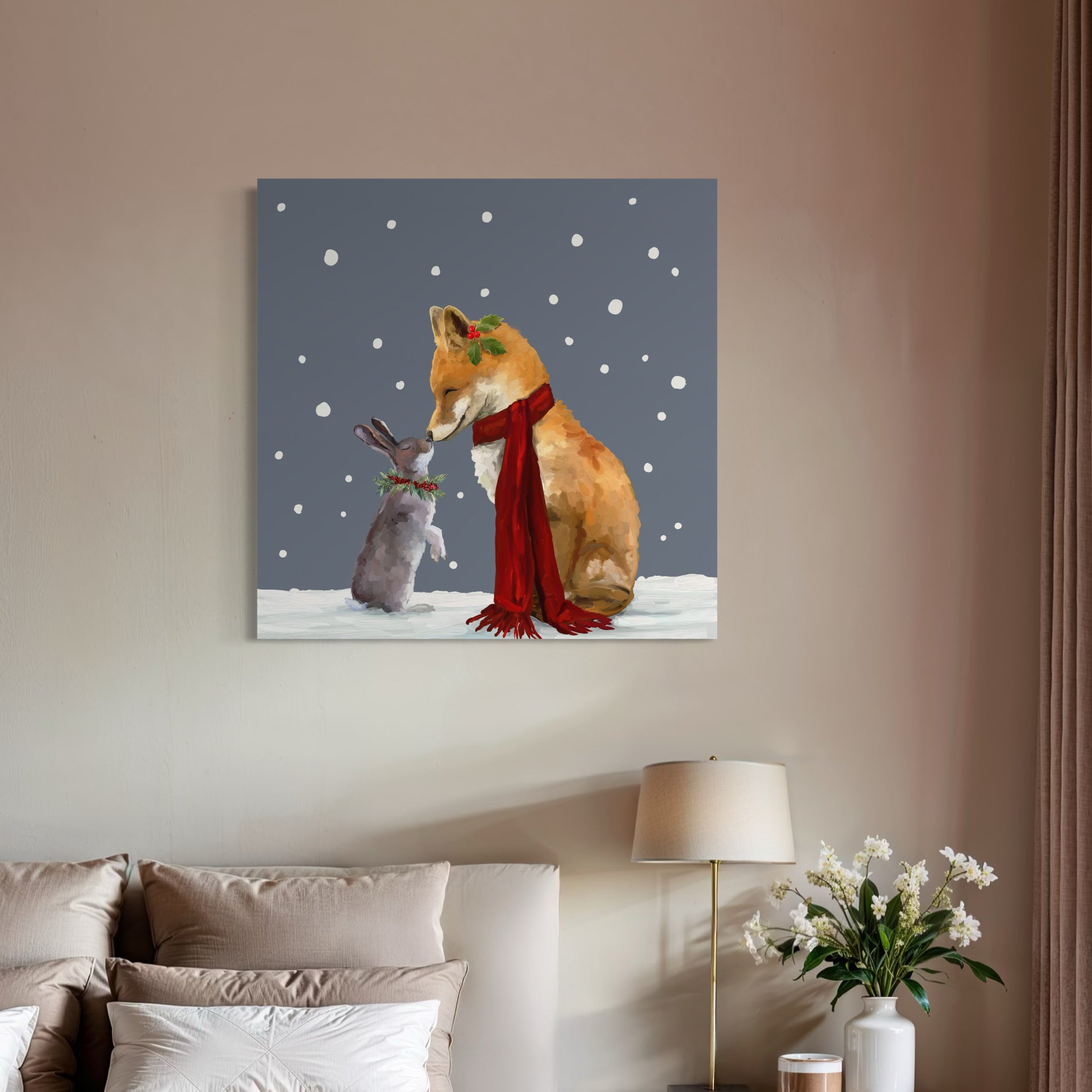 A Very Merry Nose Rub Canvas Wrap
