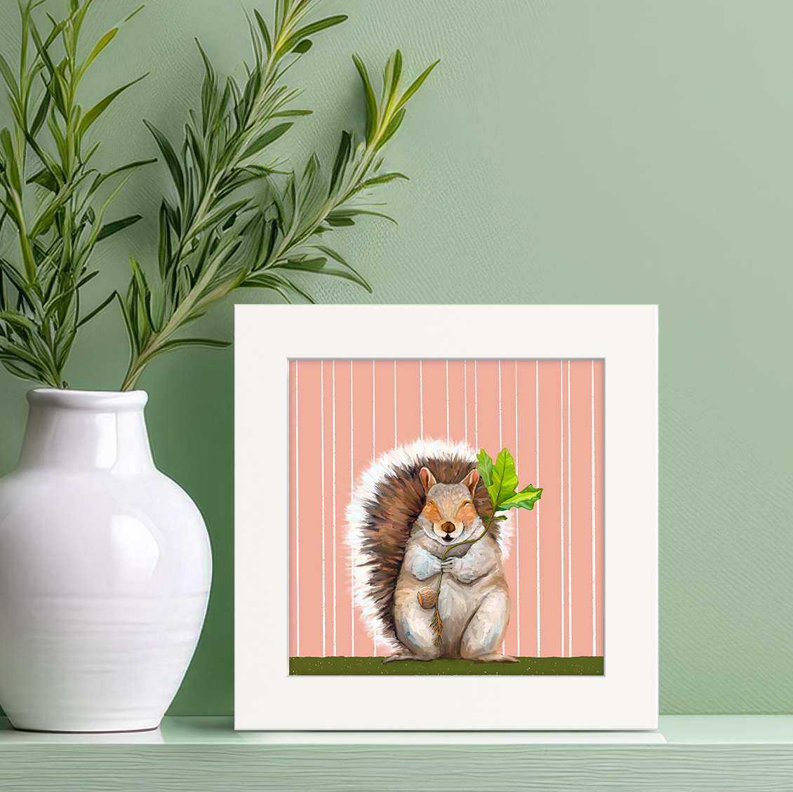 Autumn Squirrel Happy Square