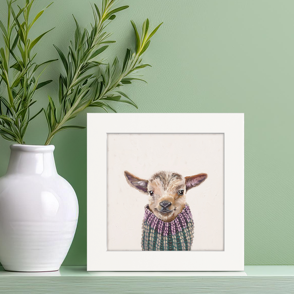 Baby Goat in Sweater Happy Square