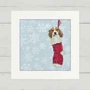 Beagle Pup in Stocking Happy Square