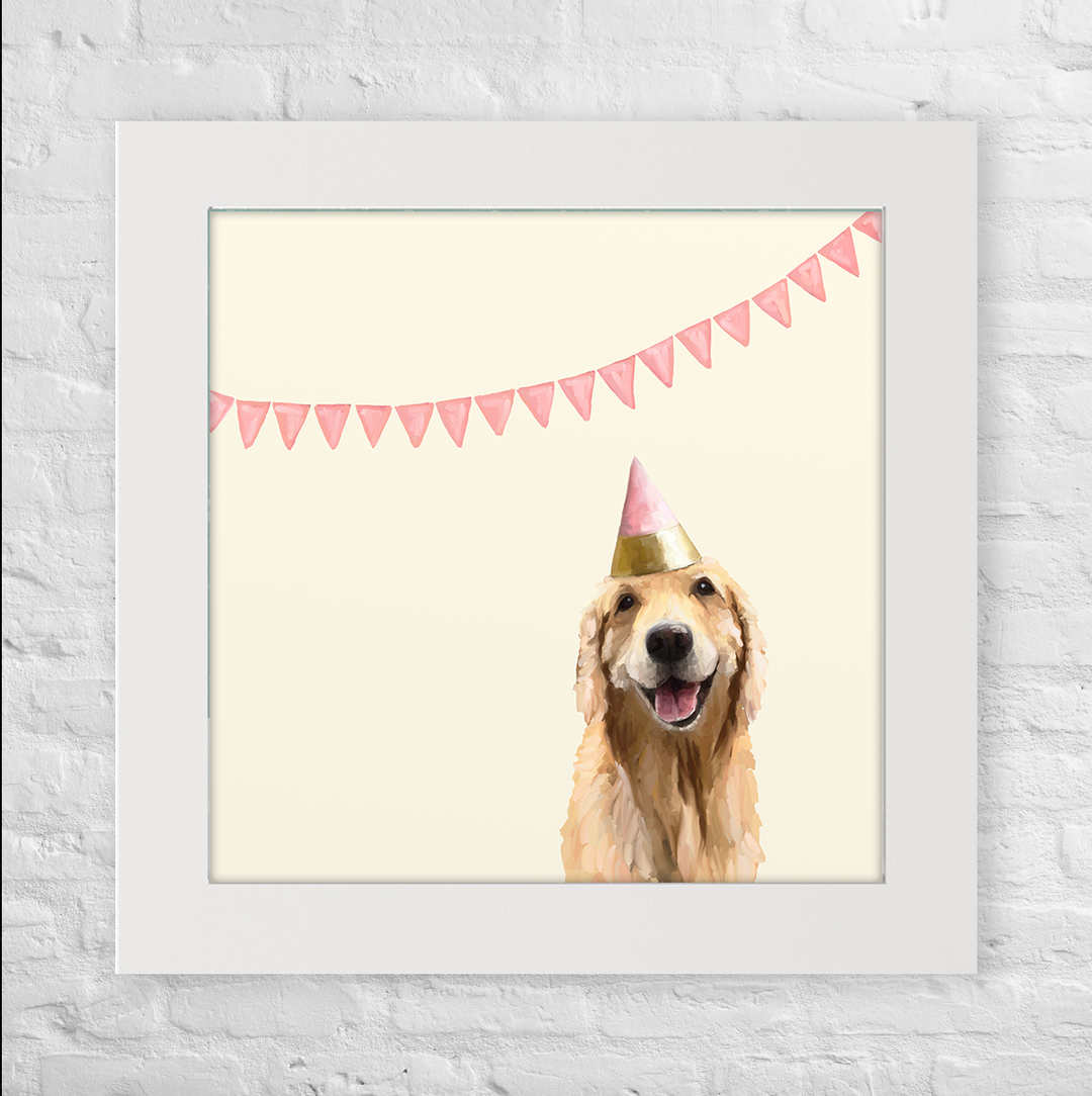 Best Friend - Party Golden Retriever Happy Square™