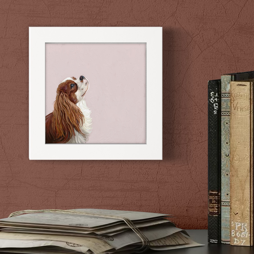Best Friend - Looking Up Cavalier Happy Square™