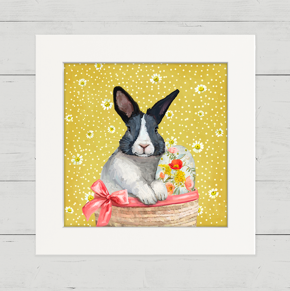 Black and White Easter Bun Happy Square