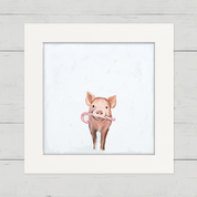Candy Cane Pig Happy Square