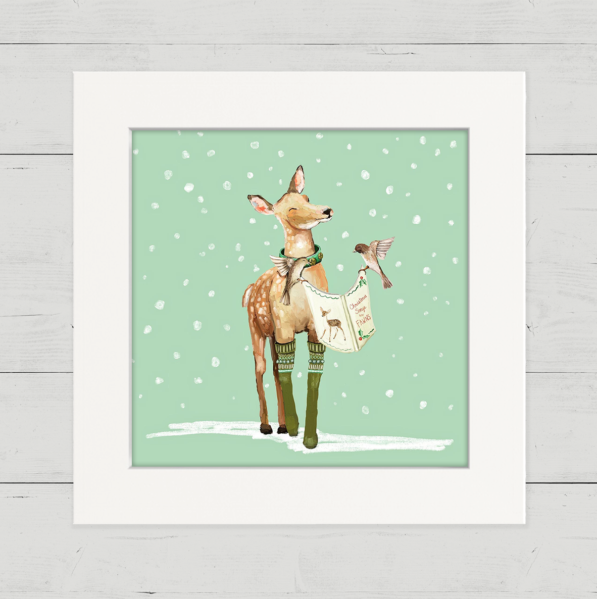 Caroling Deer Happy Square