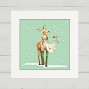 Caroling Deer Happy Square