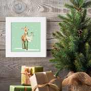 Caroling Deer Happy Square