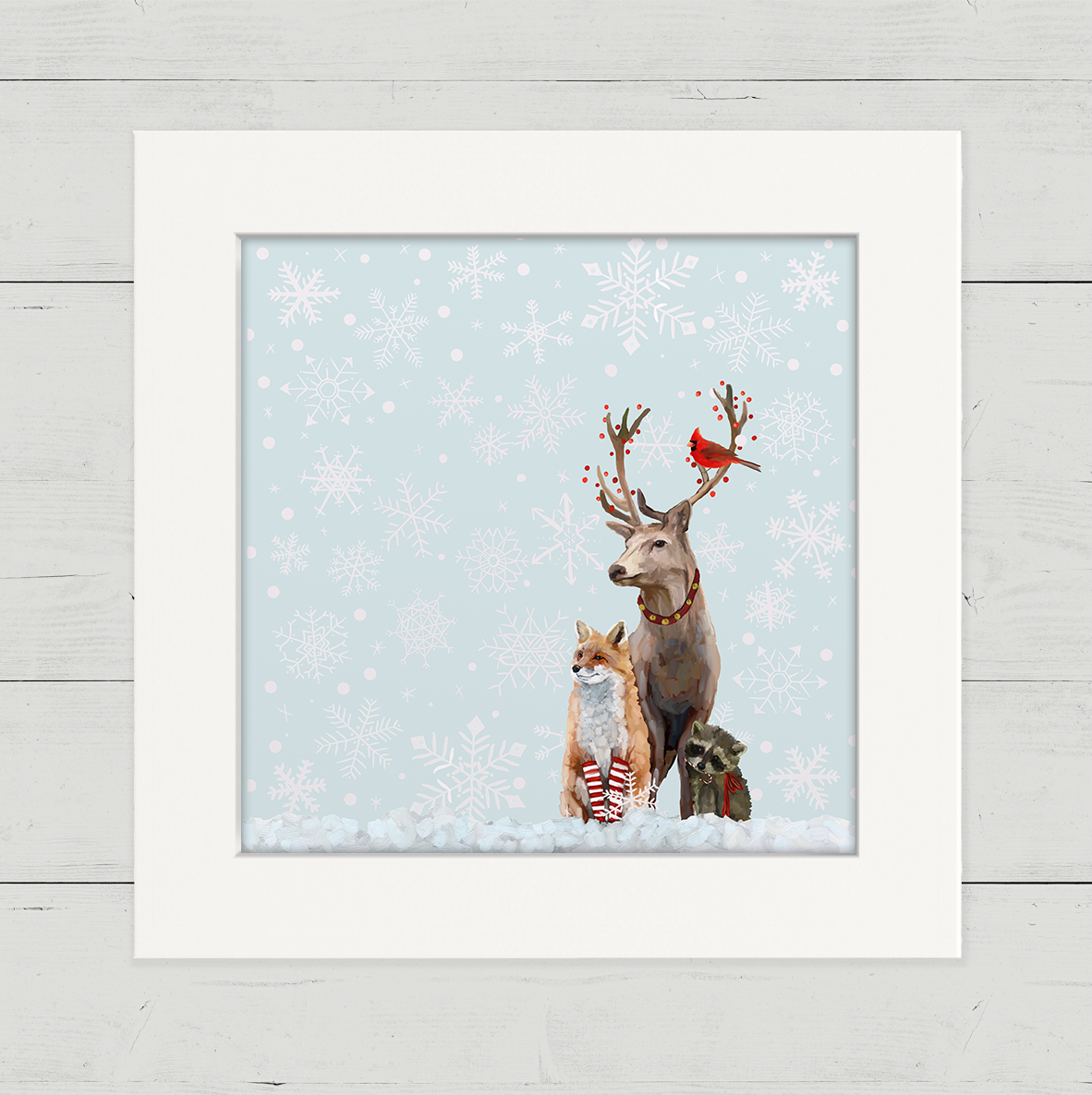 Christmas Buck and Buddies Happy Square
