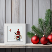 Christmas Santa with List Happy Square