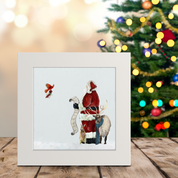 Christmas Santa with List Happy Square