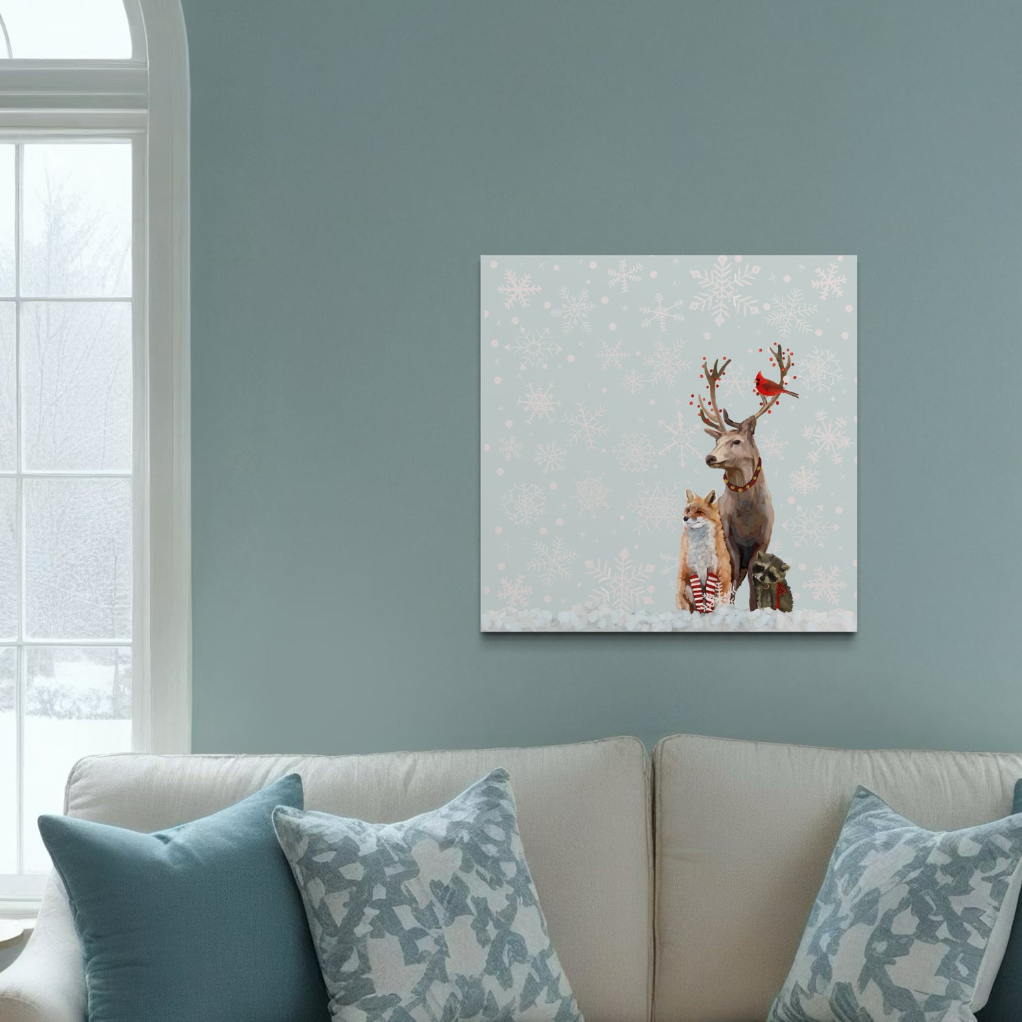 Christmas Buck and Buddies Canvas Wrap