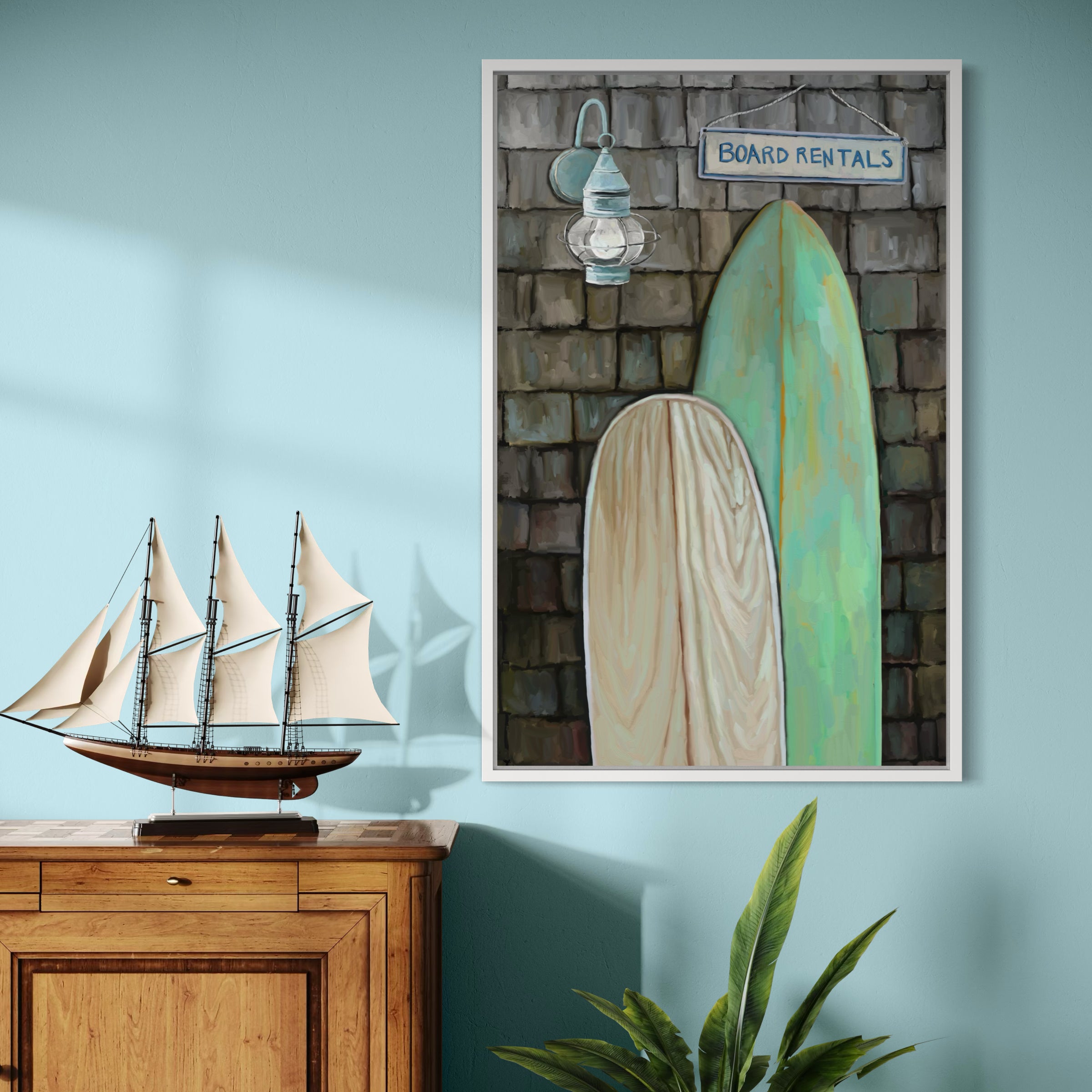 Coastal Boards Framed Canvas