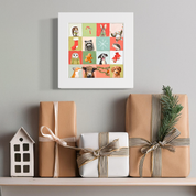 Colorblock Christmas Happy Square