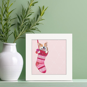 Corgi in Stocking Happy Square