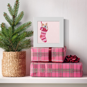 Corgi in Stocking Happy Square