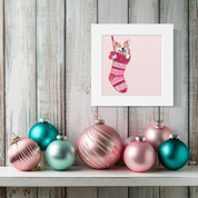 Corgi in Stocking Happy Square