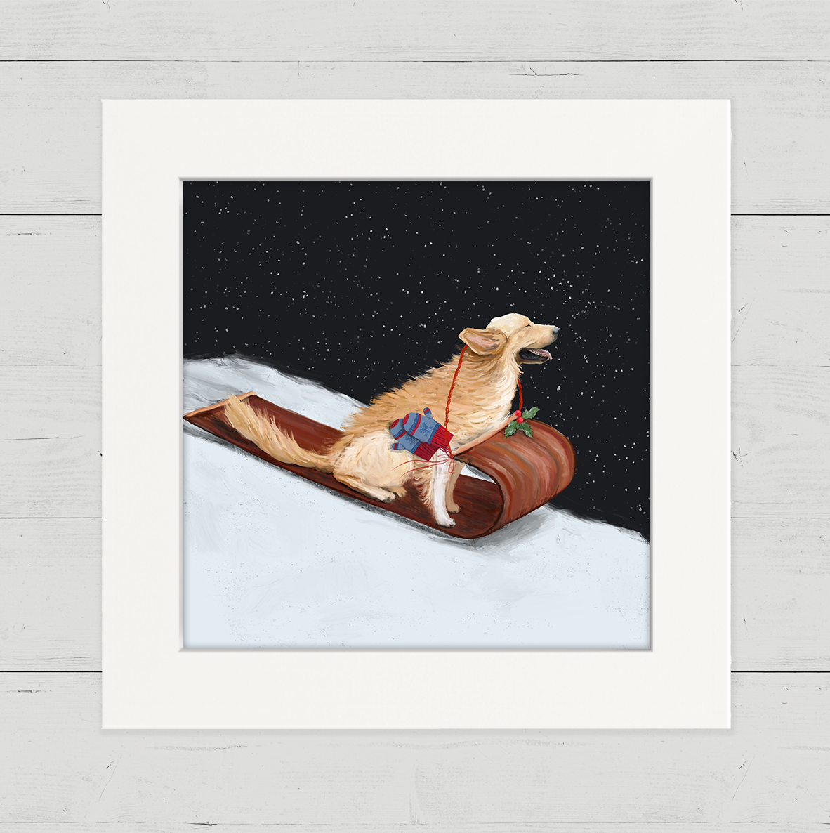 Dashing Through the Snow - Retriever Happy Square