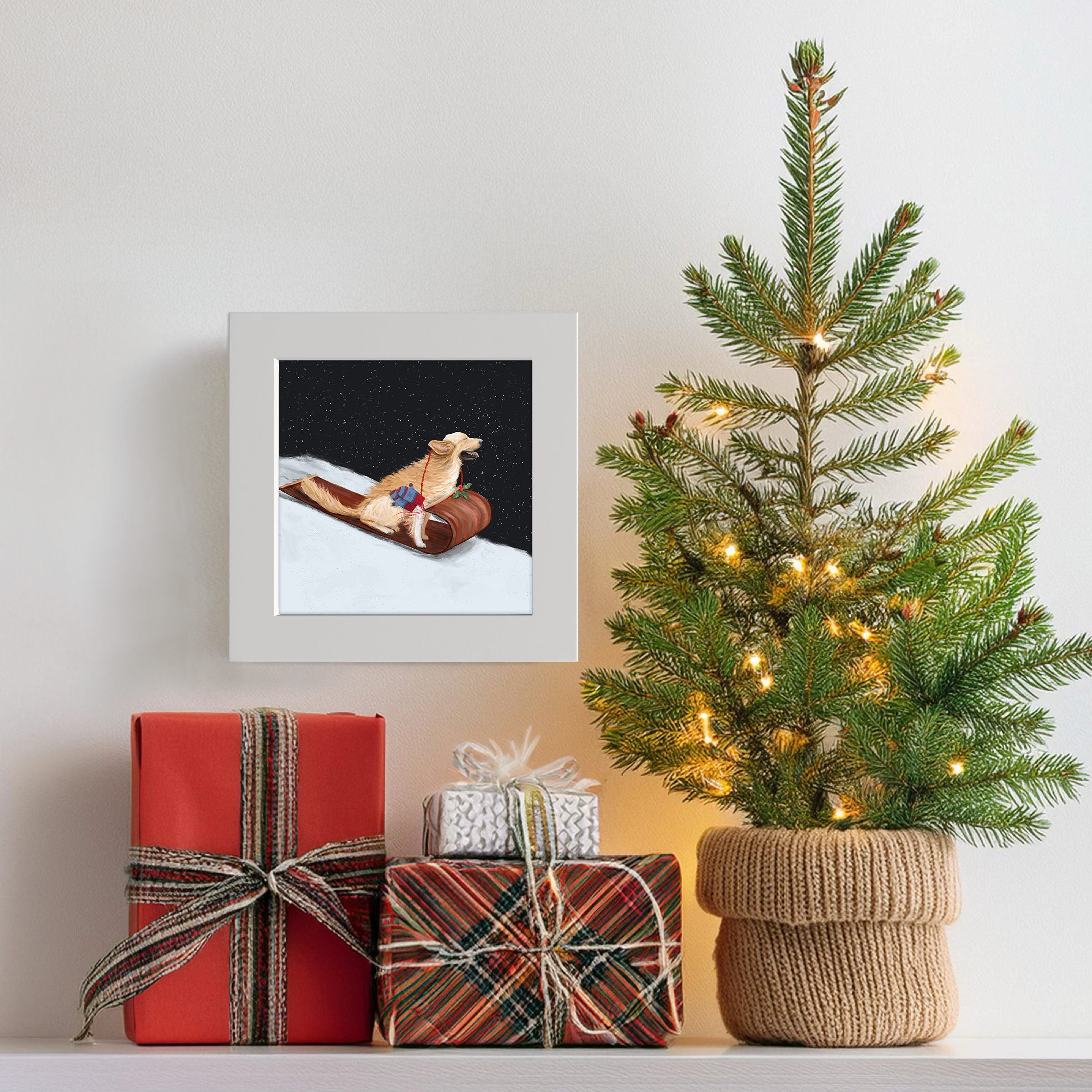 Dashing Through the Snow - Retriever Happy Square