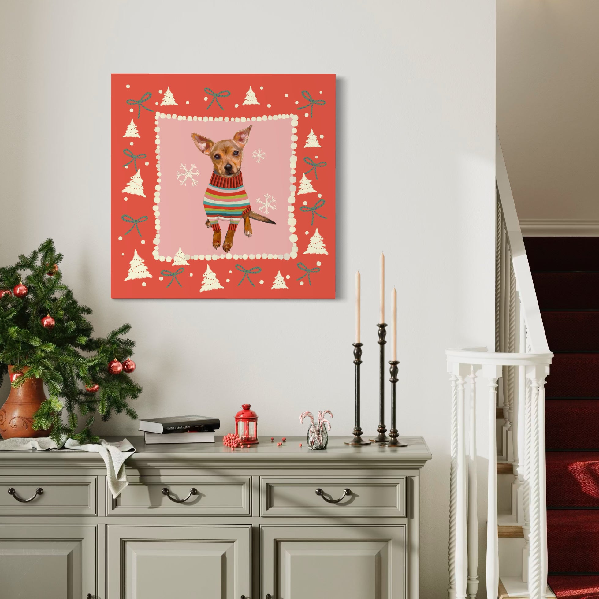 Dogs Love Knits 5 Canvas Wrap