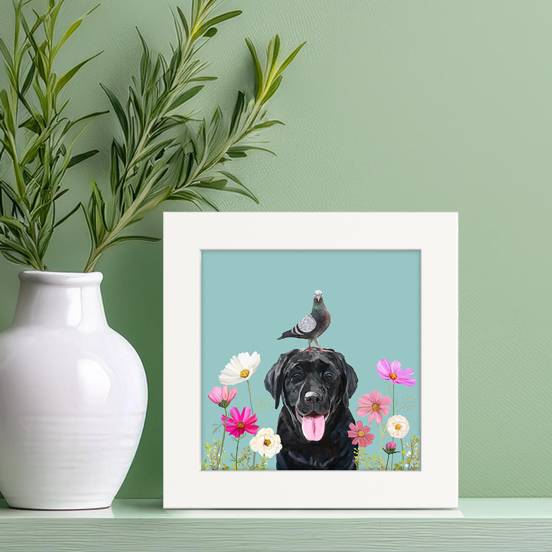 Dogs_and_Birds_Black_Lab_on_Blue_MU1.png