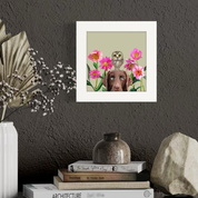 Dogs and Birds - Chocolate Lab Happy Square™