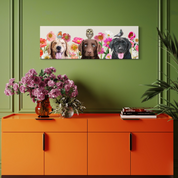 Dogs and Birds Row Canvas Wrap